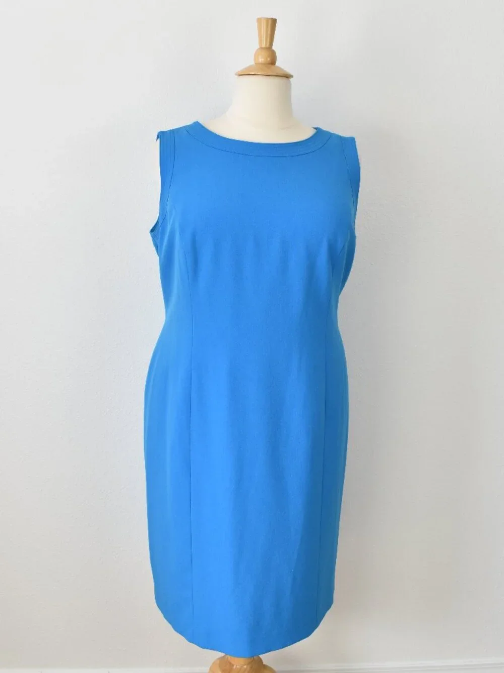 Kasper Sheath Boat Neck Dress Blue - 22W - Picture 1 of 8